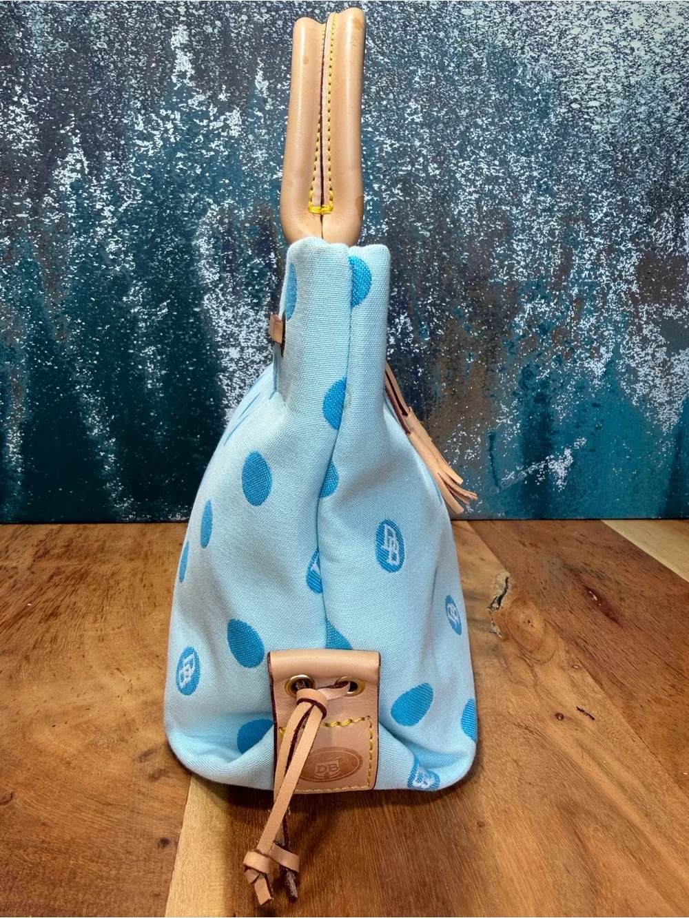 Dooney & Bourke Vintage Y2K Rare Colorway Polka Dot Tassel Satchel Tote